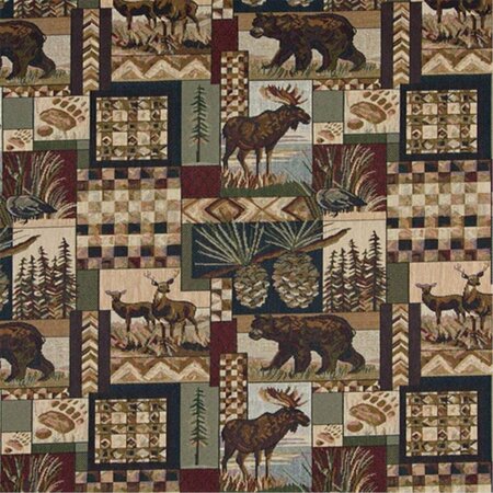 FINE-LINE 54 in. Wide , Bears, Deer, Moose, Acorns And Pine Trees, Themed Tapestry Upholstery Fabric FI2943216